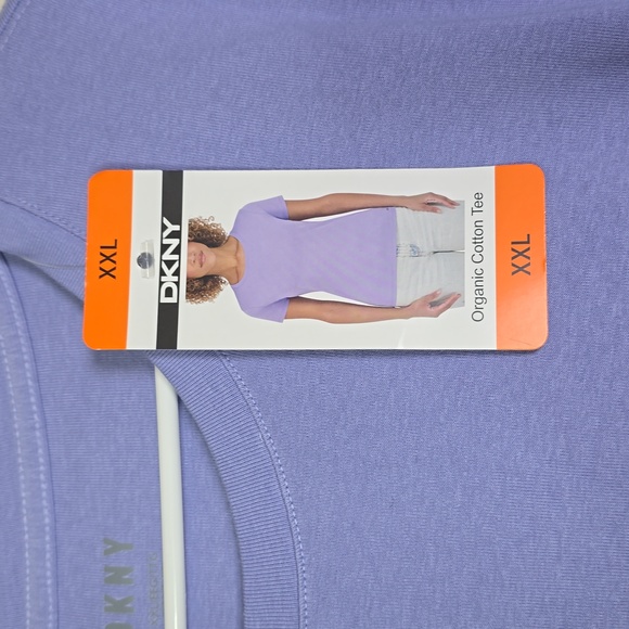 DKNY Lavender T-Shirt XXL 100% Organic Cotton NWT. - Picture 4 of 6